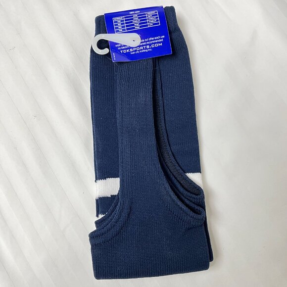 TCK Baseball Knee High Stirrups (300B, 7in) Navy with White Stripes Large Mens - Picture 4 of 5